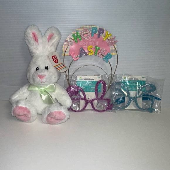 NWT NEW lot bundle of 4 Easter items Bunny headband 2 sunglasses - Picture 1 of 11